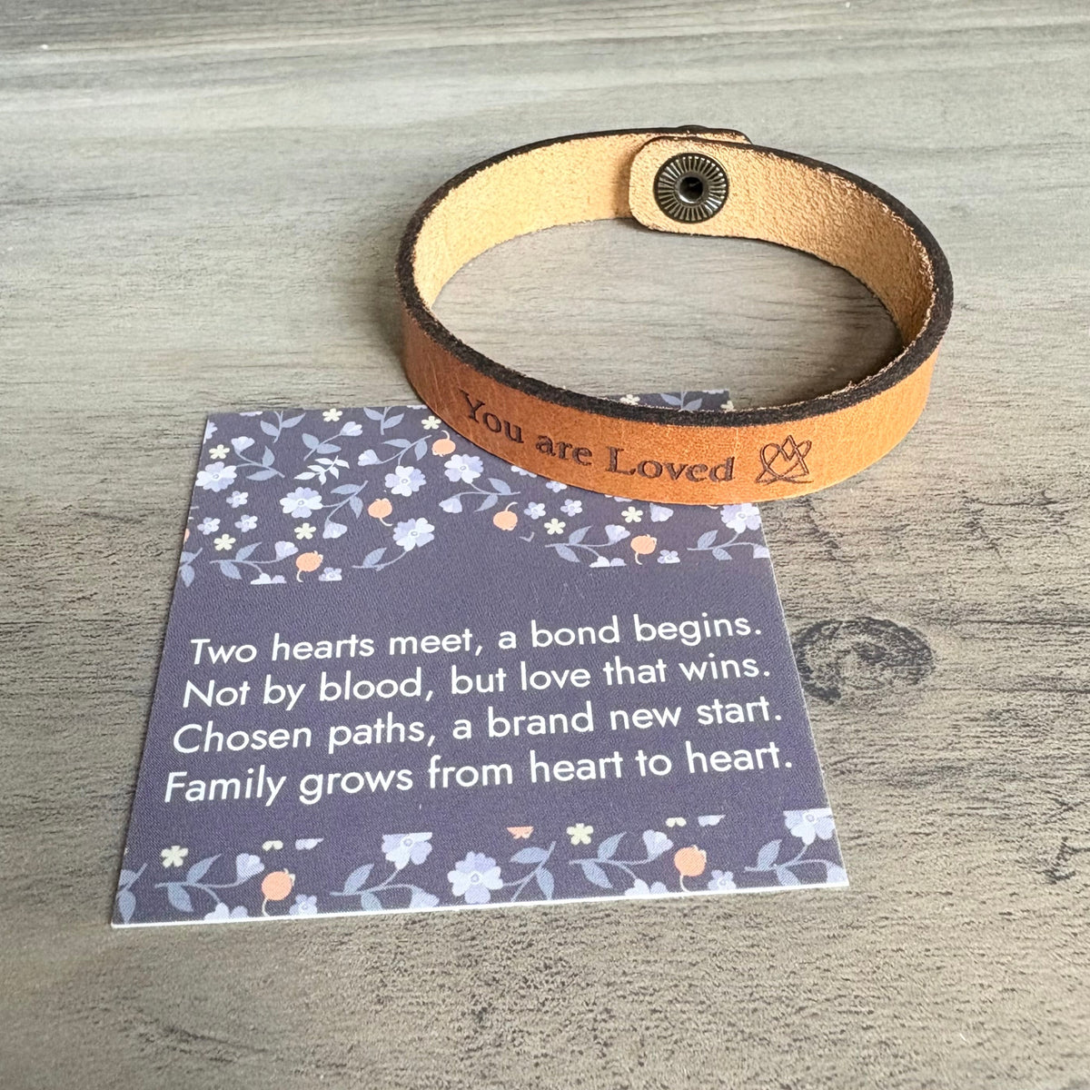 You are Loved - Adoption Snap Leather Bracelet