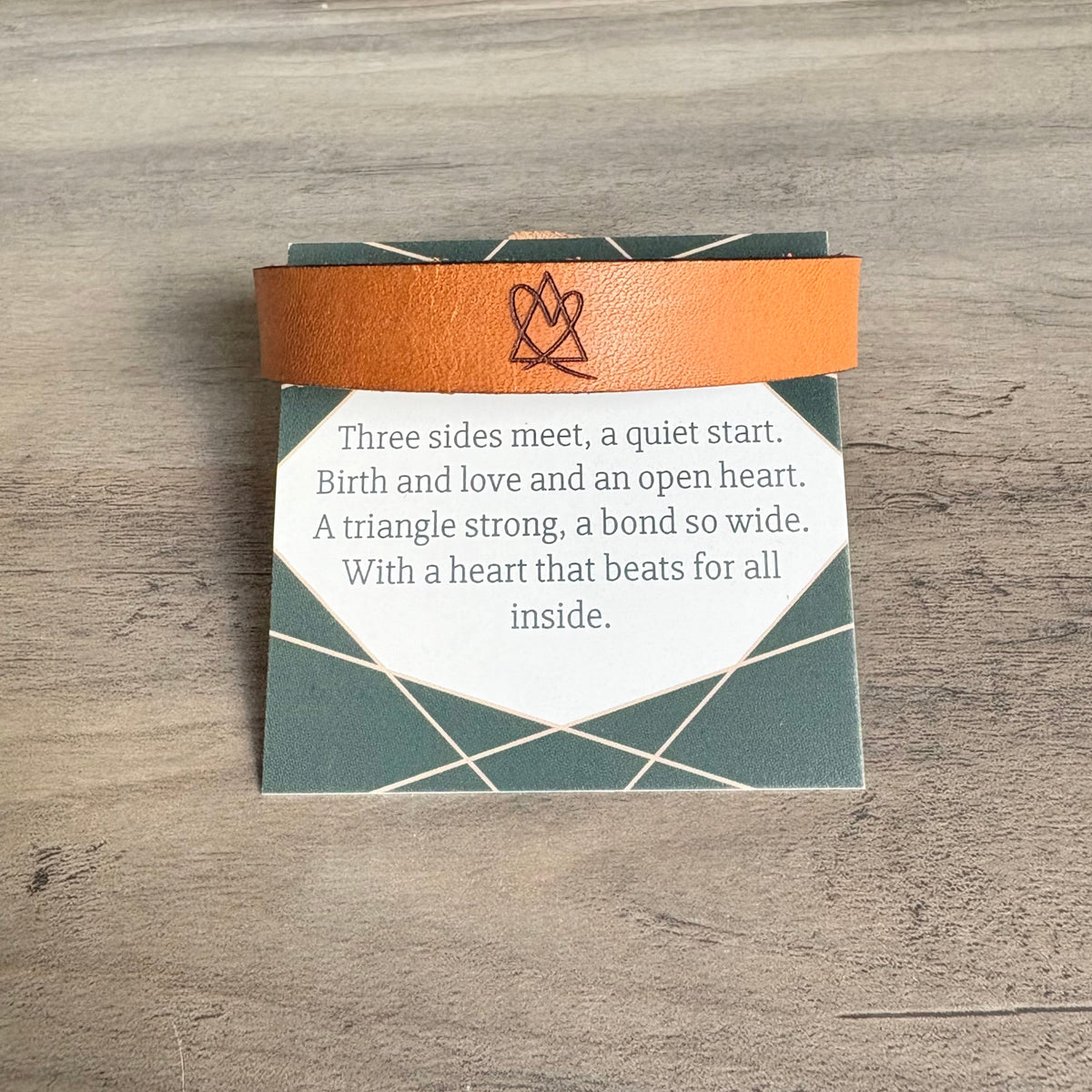 Adoption Symbol Snap Leather Bracelet