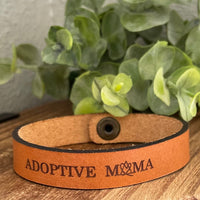 Adoptive Mom Leather Snap Bracelet