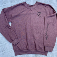 Heart Growing Mama Graphic Crew Neck Sweatshirt