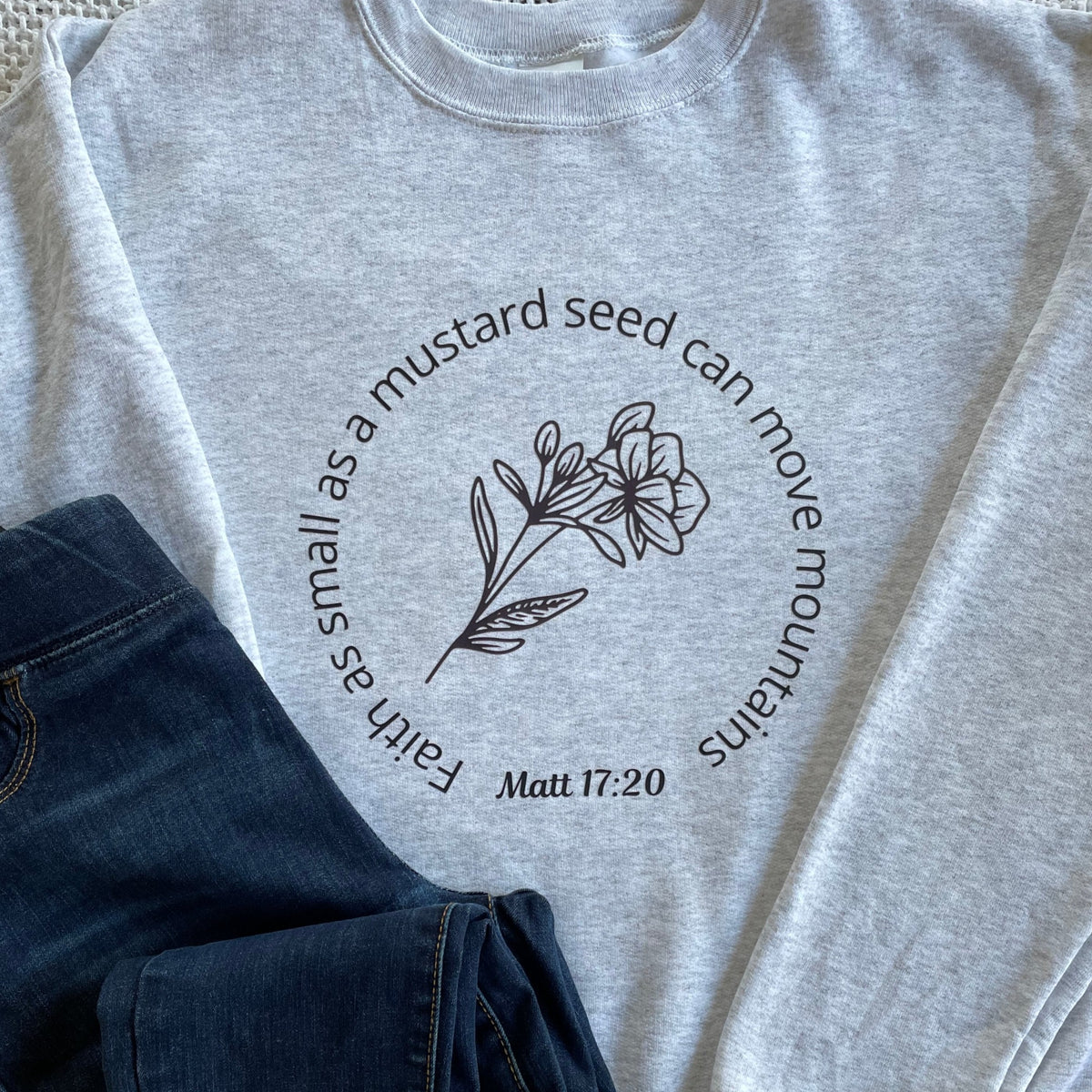 Mustard Seed Faith- Graphic Crewneck Sweatshirt