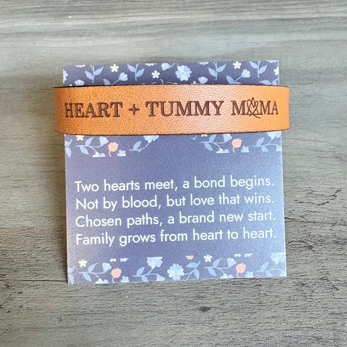 Adoptive Mom Leather Snap Bracelet | Bio + Adoptive Mom