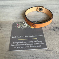 Adoption Symbol Snap Leather Bracelet