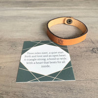 Adoption Symbol Snap Leather Bracelet