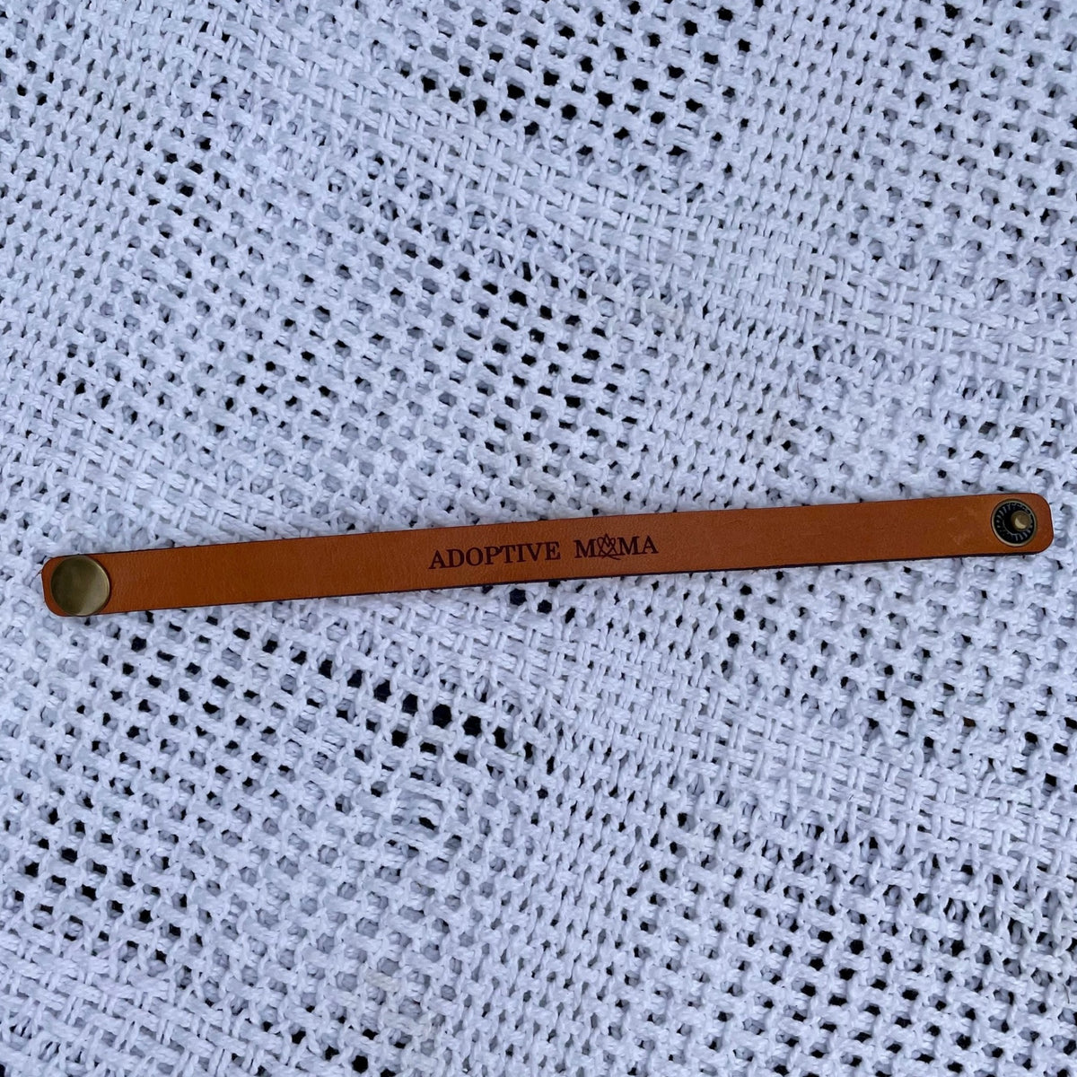 Adoptive Mom Leather Snap Bracelet