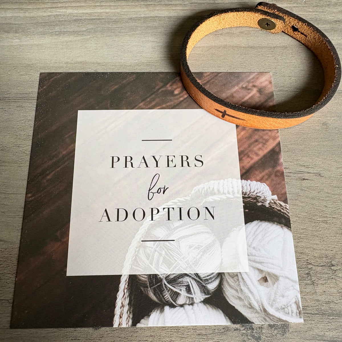 Prayers for Adoption Cards + Leather Bracelet