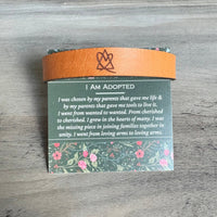 Adoption Symbol Snap Leather Bracelet