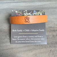 Adoption Symbol Snap Leather Bracelet