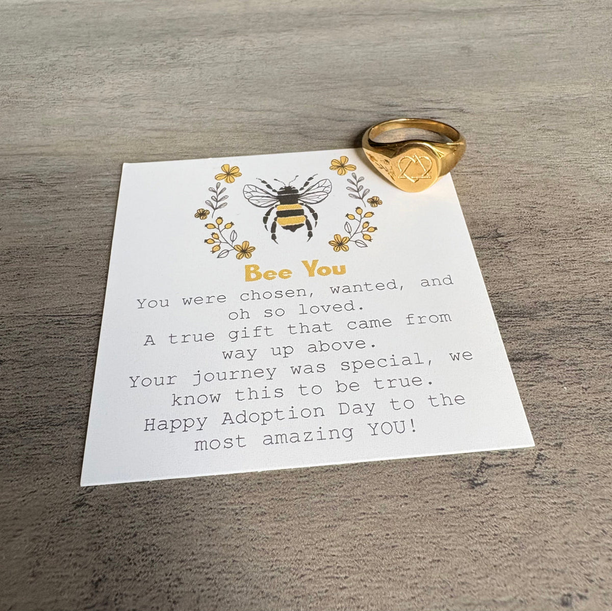 Adoption Symbol Gold Ring