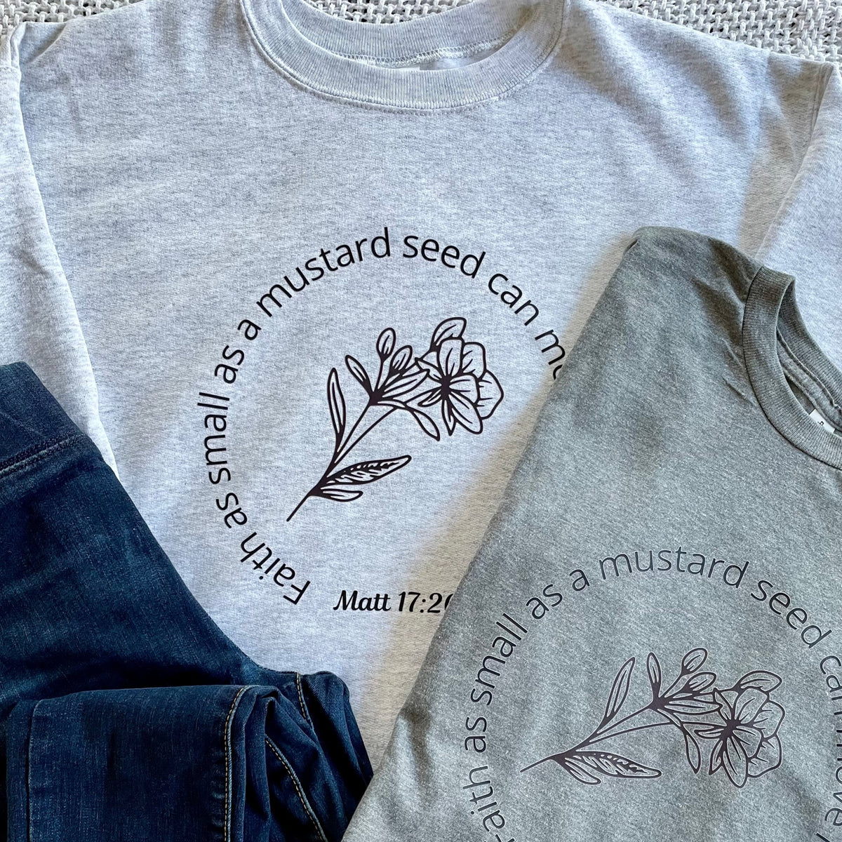 Mustard Seed Faith- Graphic Crewneck Sweatshirt