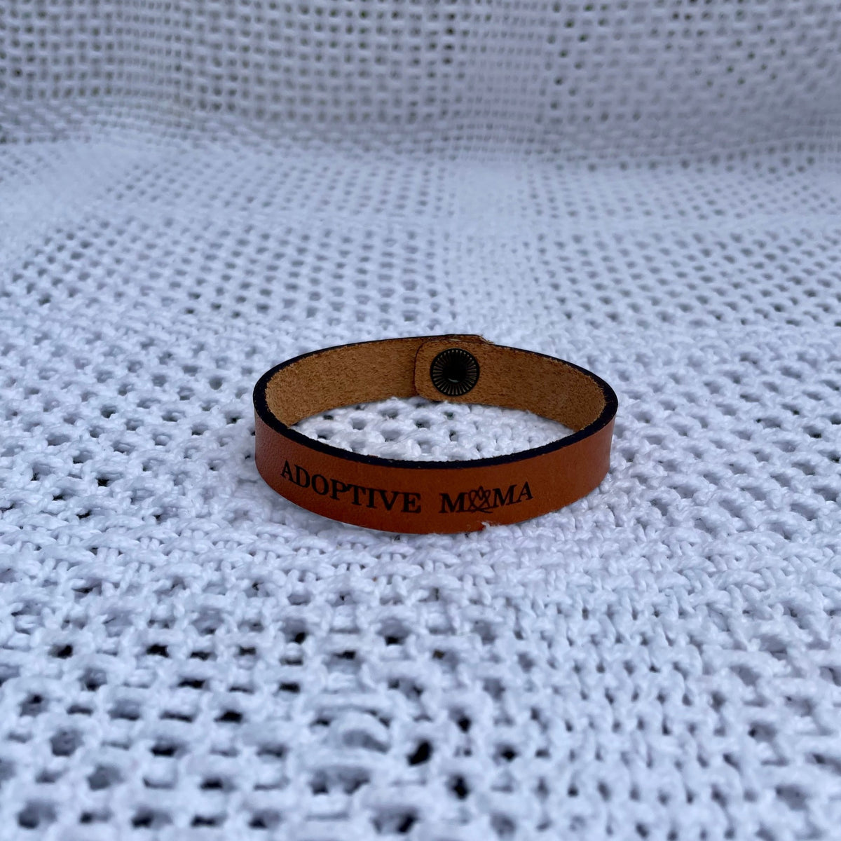 Adoptive Mom Leather Snap Bracelet