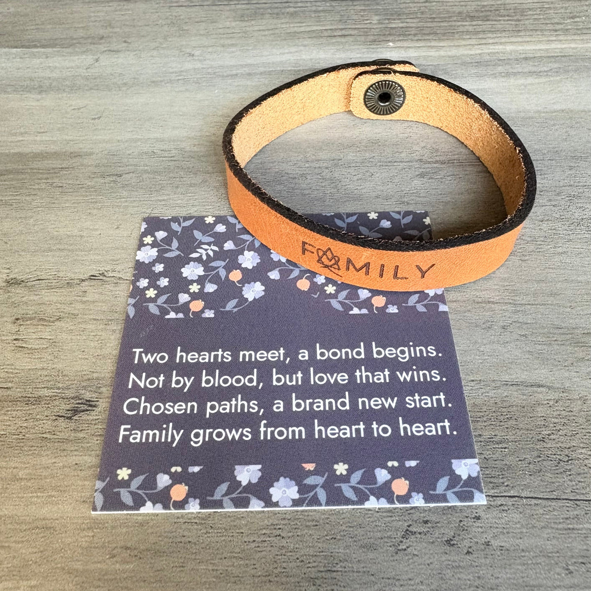 Adoptive Family Snap Leather Bracelet