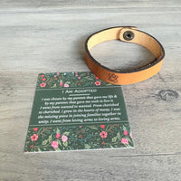 Adoption Symbol Snap Leather Bracelet