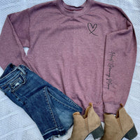 Heart Growing Mama Graphic Crew Neck Sweatshirt