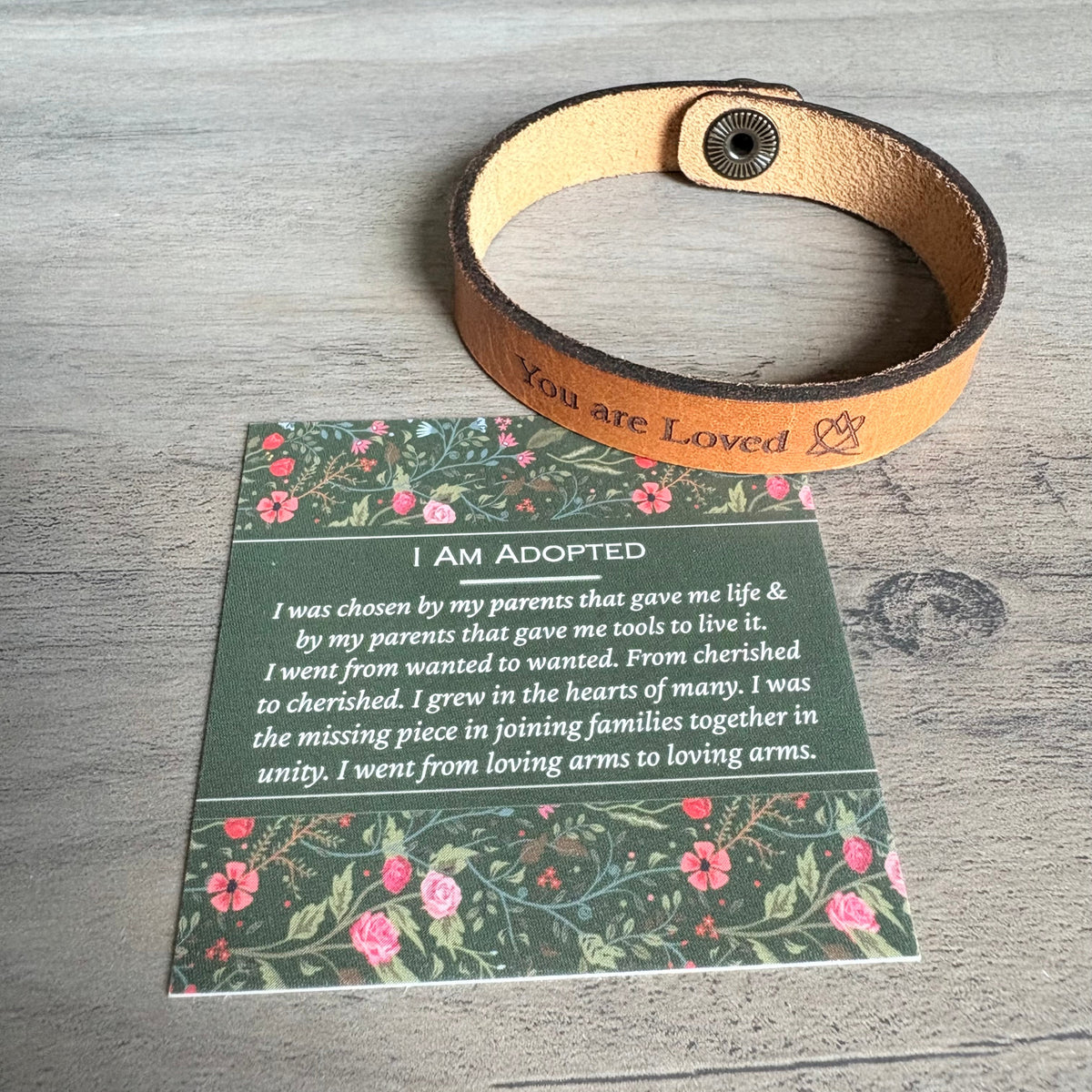You are Loved - Adoption Snap Leather Bracelet