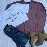 Heart Growing Mama Graphic Crew Neck Sweatshirt