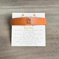 Adoption Symbol Snap Leather Bracelet