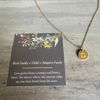 Adoption Symbol Gold Necklace- Birth Mom, Adoptee, Adoptive Mom