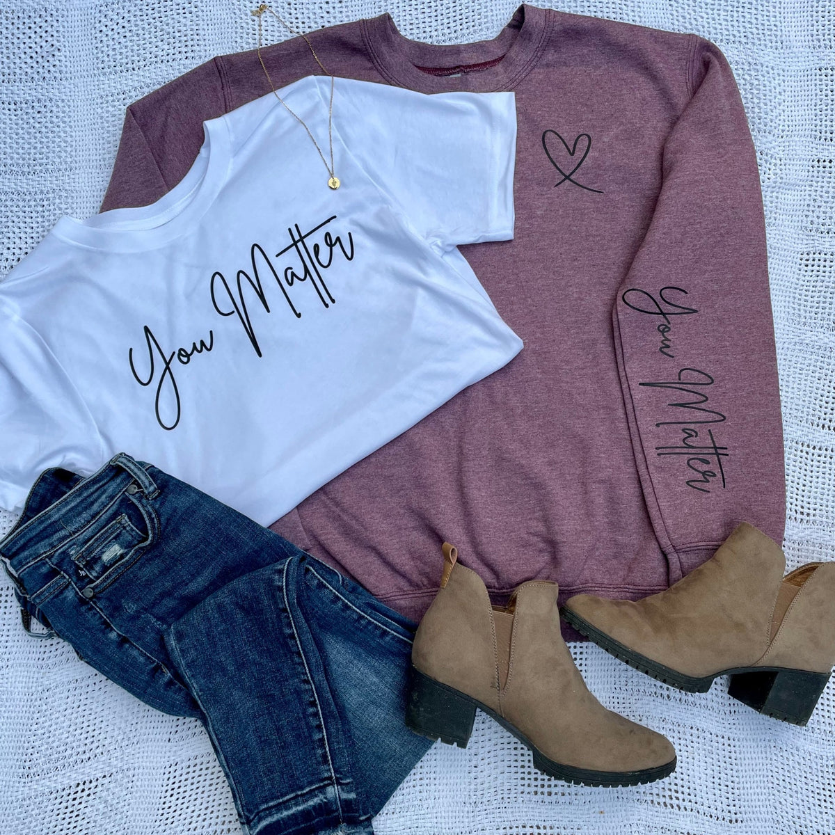 You Matter Graphic Crewneck Sweatshirt